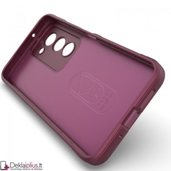 Magic Shield guminis dėklas su kameros apsauga - bordo spalvos (Xiaomi Redmi 15 4G)